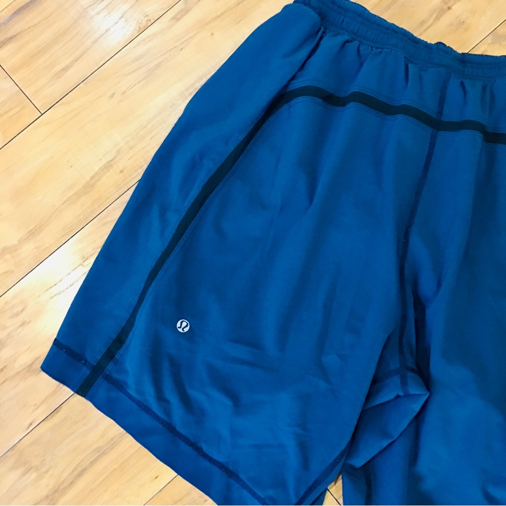 Lululemon mens navy blue workout fitness shorts gym basketball sports la…